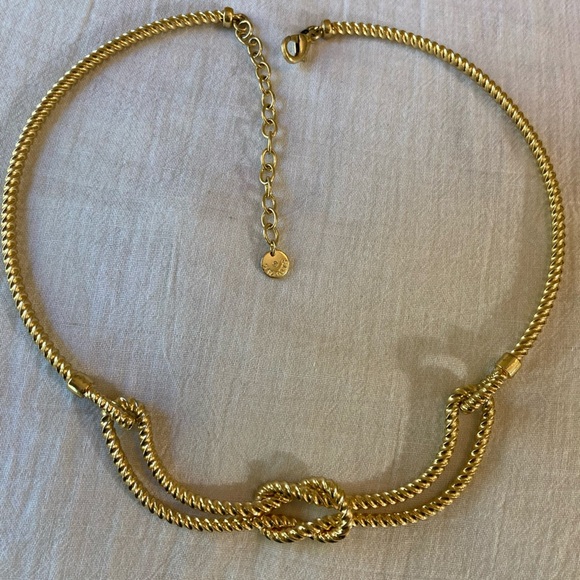 J. Crew Jewelry - J. Crew Gold Tone Twisted Choker Collar Necklace